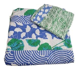 DVF Target Geranium and Ginko Reversible 3pc Cotton Duvet Set Full/Queen